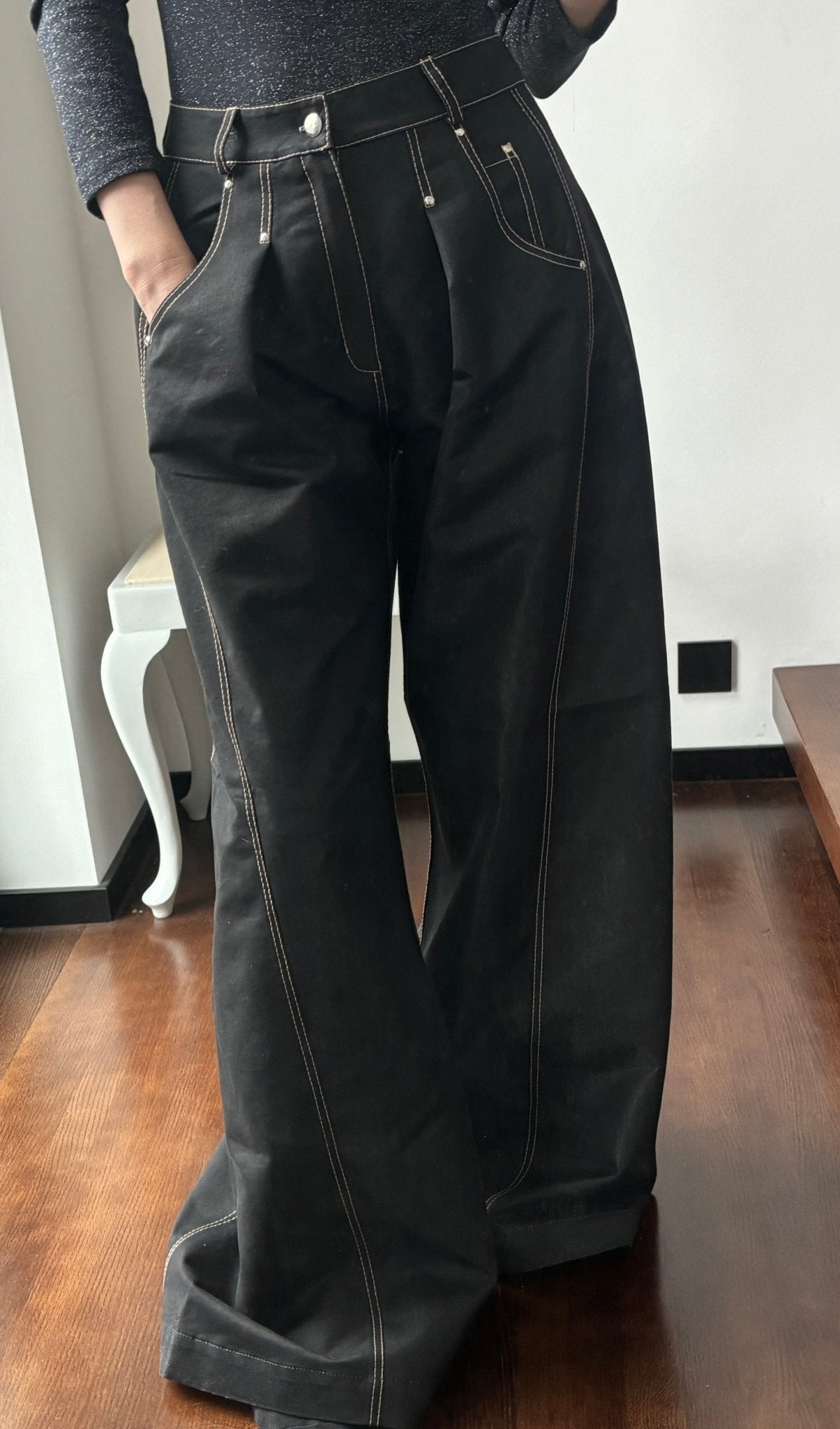 Jeans in schwarz extra weit - GRAYSS FASHION